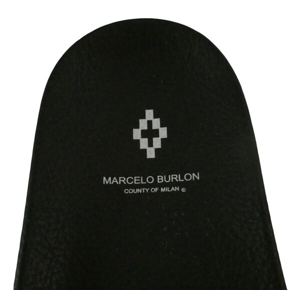 MARCELO BURLON County of Milan gold metallic Bai pool slides IT 41 M 8 W 10 NWOT
